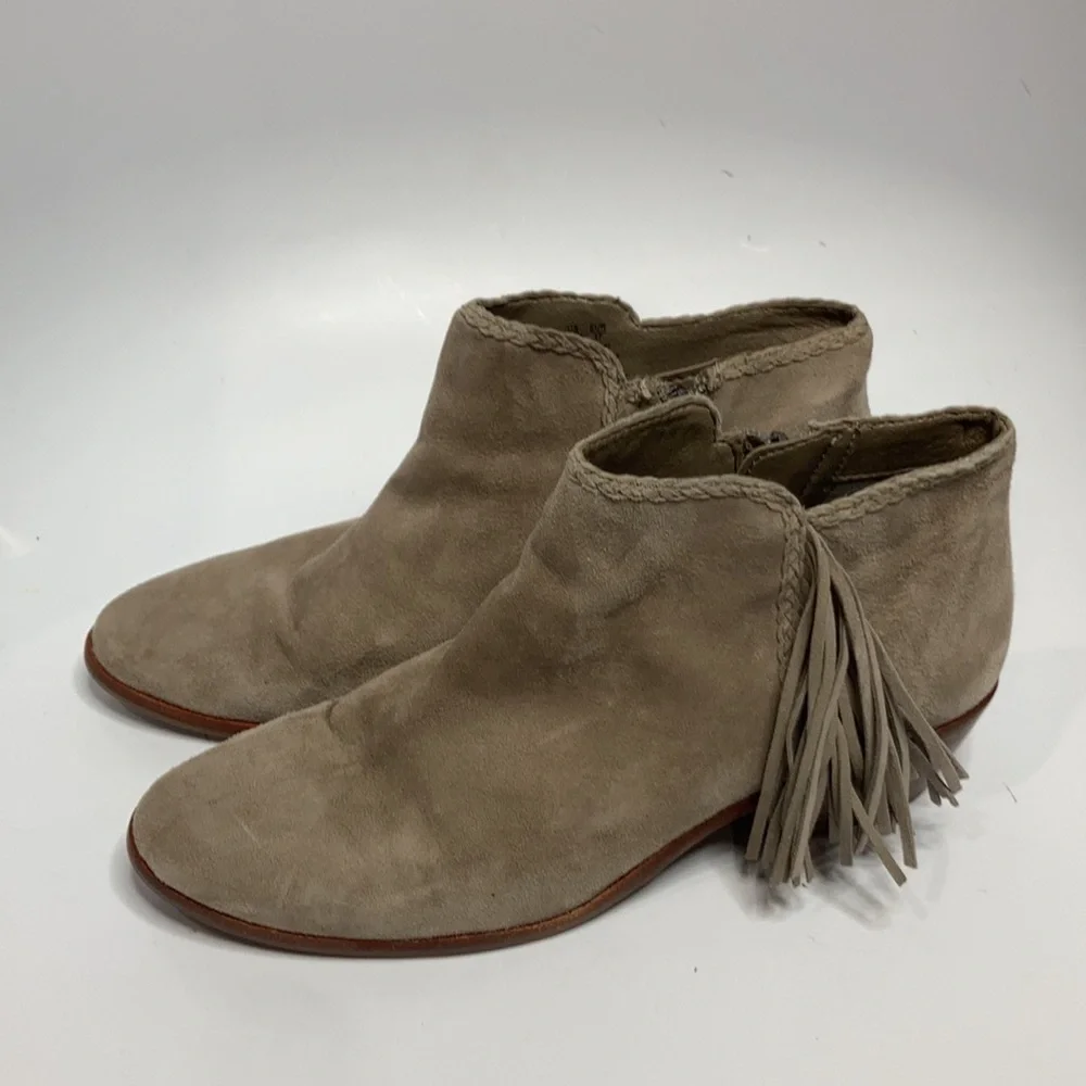 Sam Edelman Paige suede ankle boots fringe‎ size 6.5